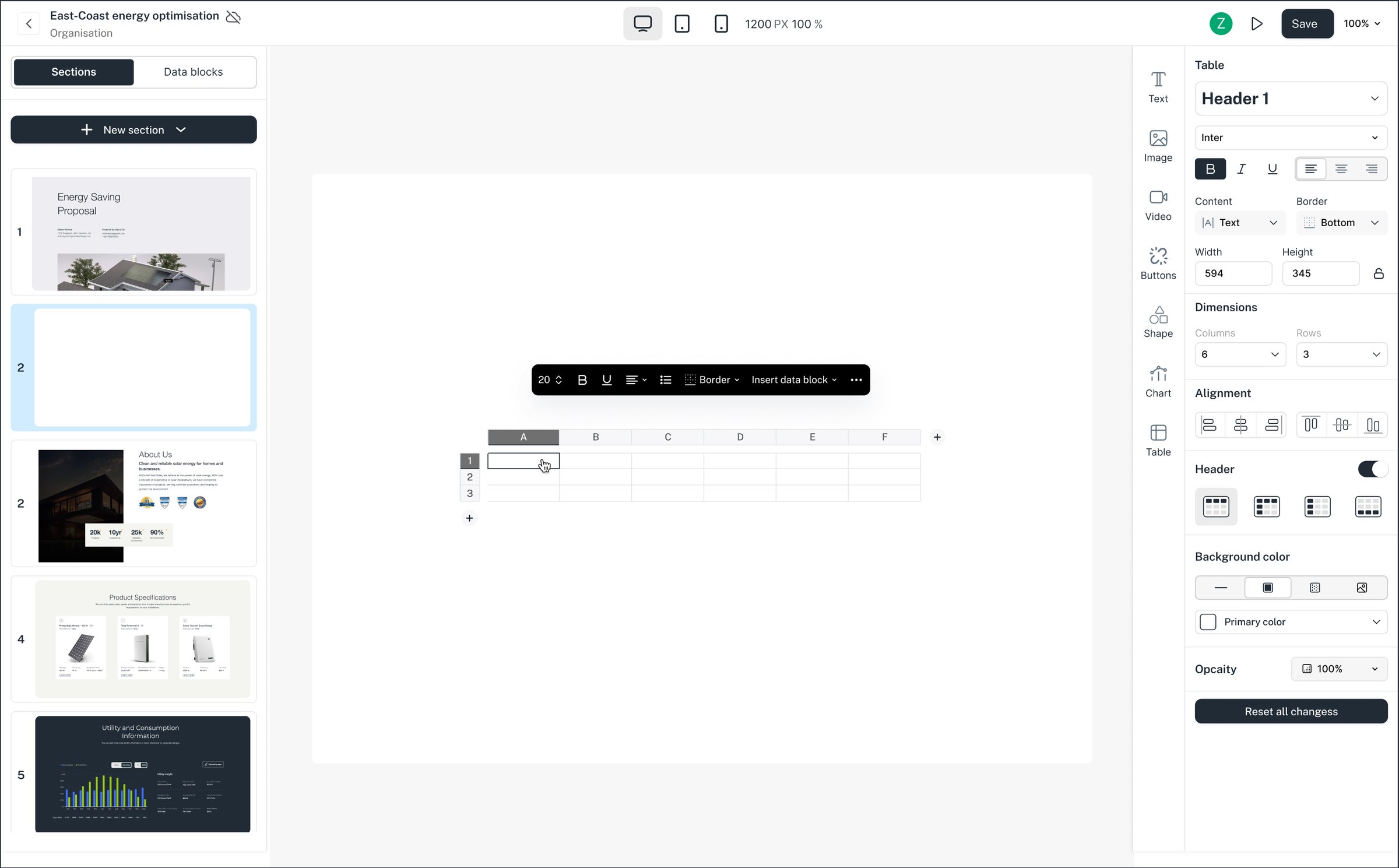 Cell-level formatting, with Insert data block alongside it.