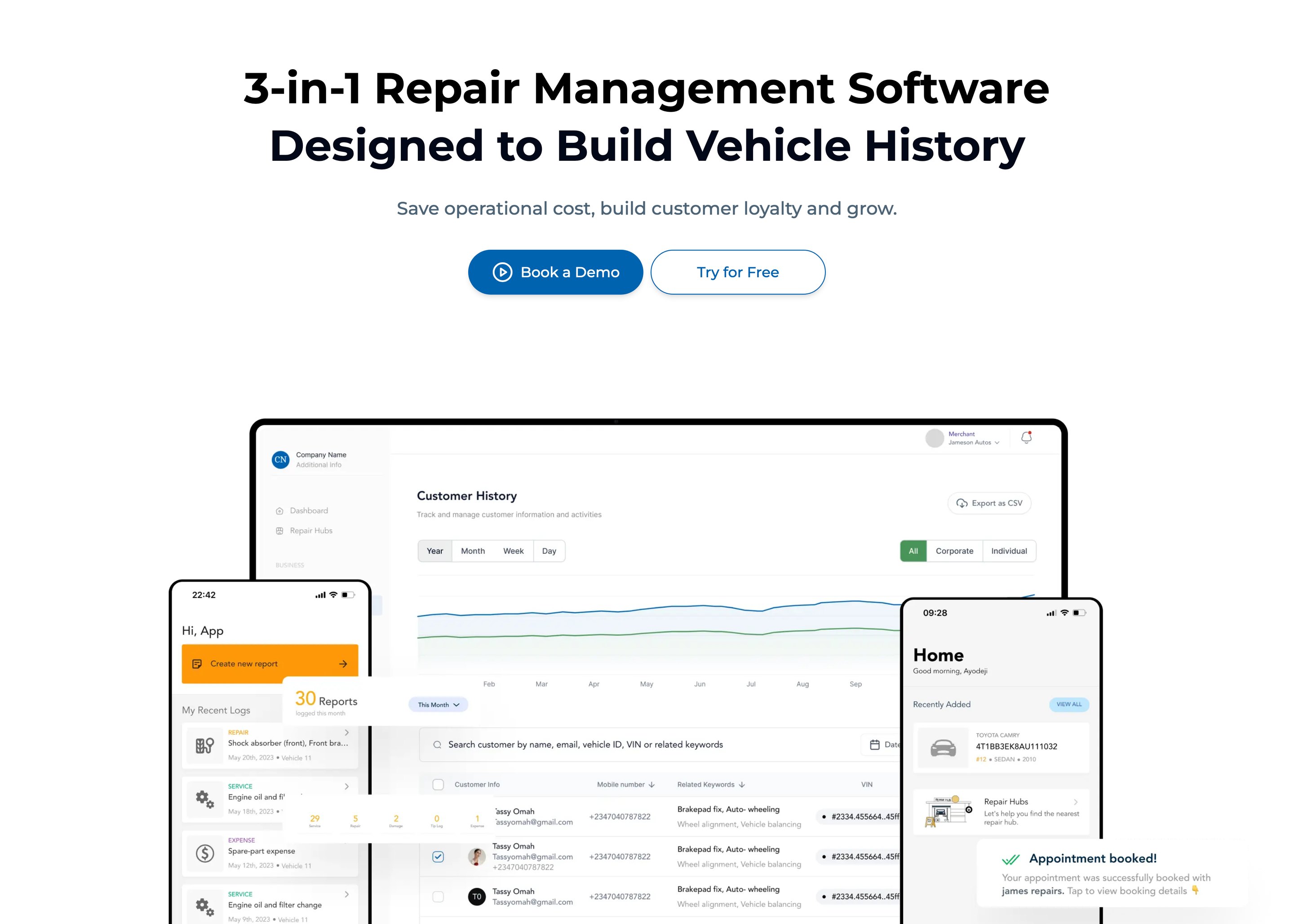 The three-in-one pitch: the dashboard and both apps in one shot
